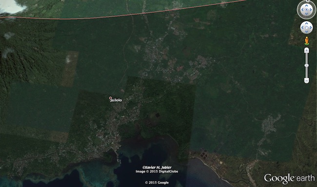 Jailolo, Halmahera Barat. Kredit: Google Earth Pro / Xavier Jubier