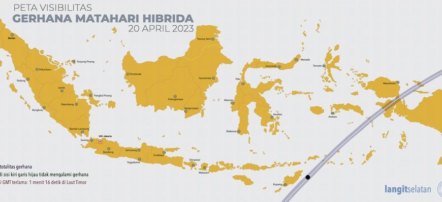 Waktu Gerhana Matahari Hibrida Dari Berbagai Kota di Indonesia